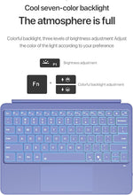 Load image into Gallery viewer, Junfire Detachable Keyboard for Microsoft Surface Pro 12 – 7-Color Backlit Wireless Keyboard with Touchpad, 14 Shortcut Keys, 30H Battery – Magnetic &amp; Slim Design, Purple
