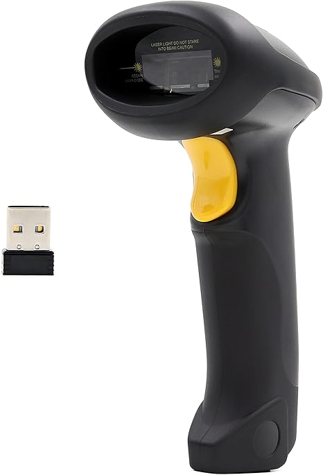 TEEMI Wireless Barcode Scanner Handheld Automatic 1D Laser Rechargeable Bar Code Reader USB Plug and Play with 2.4G Receiver for Windows PC Mac OS Linux (No stand)