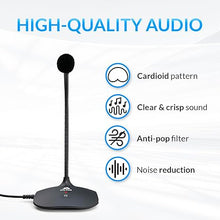 Load image into Gallery viewer, KLIM Talk USB Desk Microphone for Computer - New Version 2024 - Compatible with Any PC Laptop Mac PS4 - Professional Desktop Mic with Stand - Recording Gaming Streaming YouTube Podcast Mics
