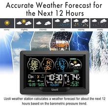 Load image into Gallery viewer, Uzoli EM3390 7.5&quot; Weather Station, Weather Station Wireless Indoor Outdoor Thermometer, Digital Weather Stations 3 Sensors with Atomic Clock, Barometer, Moon Phase, Large Screen Monitor for Home Use
