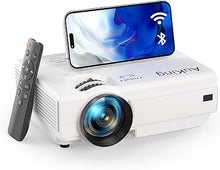 Load image into Gallery viewer, AuKing Projector, 2024 Upgraded Bluetooth Projector, Full HD 1080P Home Theater Video Projector, Compatible with HDMI/USB/AV/Smartphone/TV Box/Laptop
