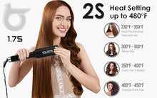 Load image into Gallery viewer, Hair Straightener and Curler 2 in 1 Flat Iron Hair Straightener Hair Styling Tools – Titanium Flat Iron with Ionic Function, Adjustable Temperature – LCD Display Hair Curling Iron (1.75)
