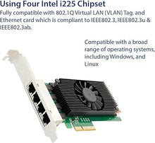 Load image into Gallery viewer, Quad 2.5 Gigabit Ethernet PCI-E Network Expansion Card RJ45 LAN Adapter Low Profile Bracket SY-PEX24086
