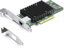 Load image into Gallery viewer, 10Gb RJ45 PCI-E Network Card NIC, Compare to Intel X540-T1, with Intel X540-BT2 Chip, Single RJ45 Ports, PCI Express X8, Ethernet Converged Network Adapter Support Windows/Linux/VMware
