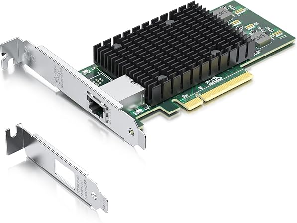 10Gb RJ45 PCI-E Network Card NIC, Compare to Intel X540-T1, with Intel X540-BT2 Chip, Single RJ45 Ports, PCI Express X8, Ethernet Converged Network Adapter Support Windows/Linux/VMware