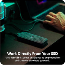 Load image into Gallery viewer, HyperDrive Next Portable 40Gbps USB4 M.2 NVMe SSD Enclosure with M.2 NVMe SSDs up to 4TB for PS5, Windows 10, macOS 12.4, and newer, Water/Dust Resistant, Fits M.2 SSD Enclosures 2230/2240/2260/2280mm
