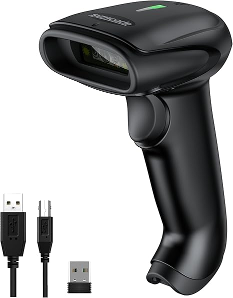 Symcode 2D Wireless Barcode Scanner,Bluetooth6.0 & Wireless2.4G & USB Wired Connection, 1D QR Bar Code Reader Scanner Automatic Fast Precise scanning for Smart Phone, Tablet, PC