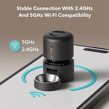 Load image into Gallery viewer, PETLIBRO Automatic Cat Feeder, 5G WiFi Automatic Pet Feeder with Freshness Preservation, 3L Timed Cat Feeders for Dry Food, Up to 48 Portions 10 Meals Per Day, Granary Pet Feeder for Cat/Dog, Black
