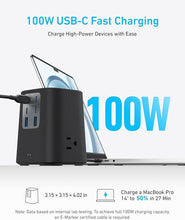 Load image into Gallery viewer, Anker Charging Station (100W), 9-in-1 USB C Power Strip with 300J Surge Protection, for iPhone 15 and MacBook, 5 ft Flat Cable and Plug, 4 USB C and 2 USB A Ports, 3 AC Outlets, for Home, Office
