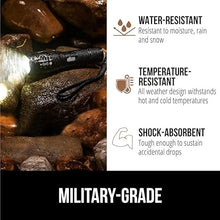 Load image into Gallery viewer, Gorilla Grip Powerful LED 750 FT Water Resistant 5 Adjustable Mode Tactical Flashlight, High Lumens Ultra Bright Zoom Flashlights, Stocking Stuffer Gift, Small Camping Car Mini Flash Light, Black
