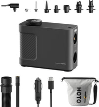 Load image into Gallery viewer, HOTO Air Pump Master, Portable Cordless Tire Inflator for Car Bike, Electric Air Pump with 9 Pump Modes, Dual-Power Option for Inflatable Pool Floats, Air Mattress, Kayak, Tent, Paddle Board, Sup
