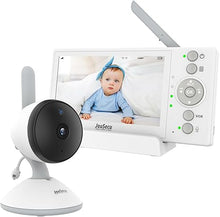 Load image into Gallery viewer, Baby Monitor with Camera and Audio No WiFi, 4.3&quot; Display Video Baby Camera with Charging Cradle, Infrared Night Vision, Temperature, Two Way Talk, Night Vision and 960ft Range
