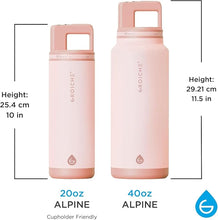 Load image into Gallery viewer, GROSCHE Alpine Flip n' Sip 40 oz Insulated Water Bottle - Stainless Steel, Leakproof Flask with Straw - Perfect for Gym, Travel &amp; Outdoor Use - Keeps Water Cold up to 60 hrs - Rose Pink
