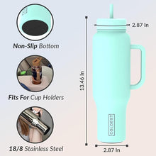 Load image into Gallery viewer, Coldest Tumbler with Handle and Straw Lid | 3 Lids Insulated Reusable Stainless Steel Water Bottle Travel Mug | Gifts for Women Him Her | Limitless Collection (46 oz, Oceanic Green)
