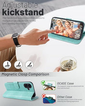 Load image into Gallery viewer, OCASE Compatible with iPhone 16 Wallet Case, PU Leather Flip Folio Case with Card Holders RFID Blocking Kickstand [Shockproof TPU Inner Shell] Phone Cover 6.1 Inch 2024, Denim Green
