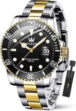 Load image into Gallery viewer, OLEVS Luxury Watches for Men Big Face Stainless Steel Business Dress Analog Quartz Watch with Day Waterproof Luminous Mens Wrist Watch
