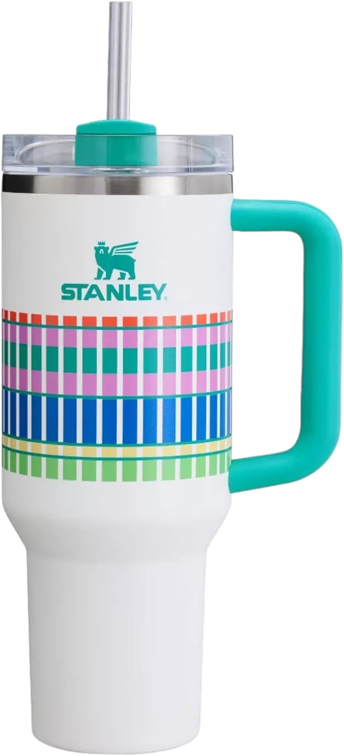 STANLEY Quencher H2.0 FlowState Stainless Steel Vacuum Insulated Tumbler with Lid and Straw for Water, Iced Tea or Coffee (Summer Plaid, 40 oz)