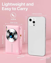 Load image into Gallery viewer, Digital Camera, FHD 1080P Kids Camera with 32GB SD Card 16X Digital Zoom Portable Small Camera, Compact Point and Shoot Camera Mini Digital Camera for Kids Teens Boys Girls Students Seniors - Pink
