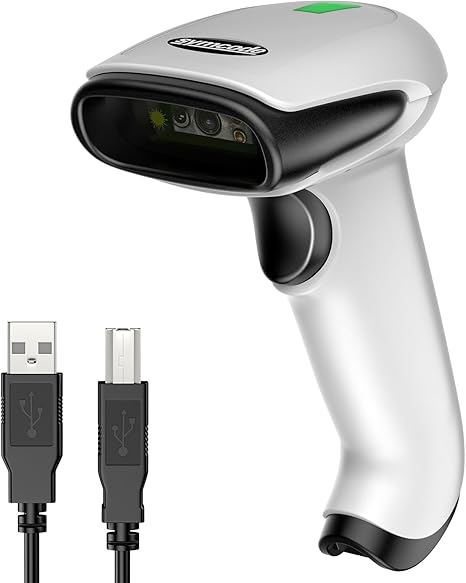 Symcode Bluetooth 2D Barcode Scanner 3-in-1 Wireless & USB Wired & Bluetooth Barcode Reader Scanner 1D 2D QR Code Scanner Automatic Fast Precise Bar Code Scanner for Phone Laptop Tablet White