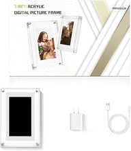 Load image into Gallery viewer, 7-inch Digital Picture Frame,Acrylic Video Frame with Auto Rotate Playback, 2GB Internal Memory and 1500mAh Battery, Supports 1024 * 600 Resolution, Ideal Desktop Decorations
