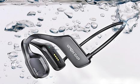 Bone Conduction Headphones Waterproof Swimming Headphones with Built-in MP3 Player 16G Memory, Bluetooth 5.3 Open Ear Headset for Underwater, Running, Cycling and More Activities (Bone Black)