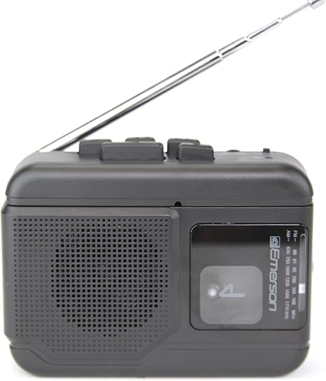 Emerson EPC-1001 Portable Cassette Player & Recorder with AM/FM Radio and Bluetooth Connectivity, Built-in Speaker, Auto-Stop Playback, 3.5mm Headphone Jack - Classic Cassette Recording