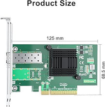 Load image into Gallery viewer, 10Gtek 10Gb PCI-E NIC Network Card, Single SFP+ Port, with Intel 82599EN Controller, Ethernet LAN Adapter Support Windows Server/Linux/VMware, Compare to Intel X520-DA1(Intel E10G42BTDA)
