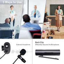 Load image into Gallery viewer, KIMAFUN Lavalier Wireless Microphone, Work 8hs/165FT Range Rechargeable Transmitter and Receiver for Speaker, PA, Audio Mixer, Teaching, Preaching, Public Speaking, G70(1TX1RX)
