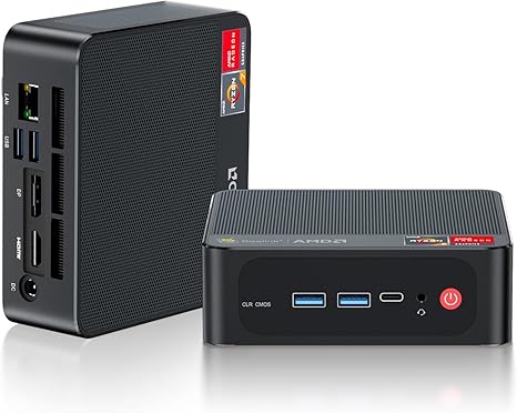 Beelink Mini PC AMD Ryzen 7 5800H (8C/16T, Up to 4.4Ghz), 16GB DDR4 RAM 500GB NVMe SSD, SER5 Pro Mini Desktop Computer Support 4K@144Hz/Triple Display/WiFi6/BT5.2/HDMI+DP/Home/Office/Gaming