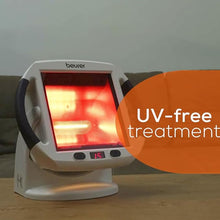 Load image into Gallery viewer, Beurer IL50 Infrared Heat Lamp Heated Red Light Therapy Lamp for Body, Face, Sinuses, &amp; Skin - Effective Muscle Pain &amp; Cold Relief Treatment by Improving Blood Circulation
