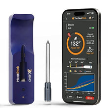 Load image into Gallery viewer, MeatStick ChefX- Wireless Meat Thermometer for Grilling and Smoking, Smart Meat Thermometer Digital Wireless 4 Sensors 650ft+ Range, Bluetooth Meat Thermometer, Wireless Meat Probe for Smoker
