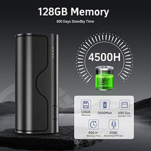 Load image into Gallery viewer, 128G Voice Recorder Maganetic Portable Digital 800 Hours/35 Days Continous Recording Device Voice Activated Audio Recorder with Strero Mics for Presentation Interviews Meetings Lectures
