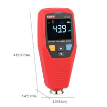 Load image into Gallery viewer, UNI-T UT343A Coating Thickness Gauge Digital Paint Meter Automotive Coating Paint Thickness Tester Car Painting Depth Gauge, um/mil, 0~1750um F/NF Detection, Resolution 0.01mils, EBTN Display
