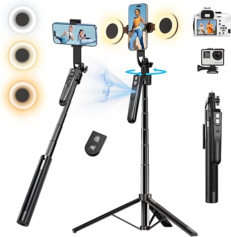 Auto Face Tracking Tripod 360° Rotation with Stand, 70.9