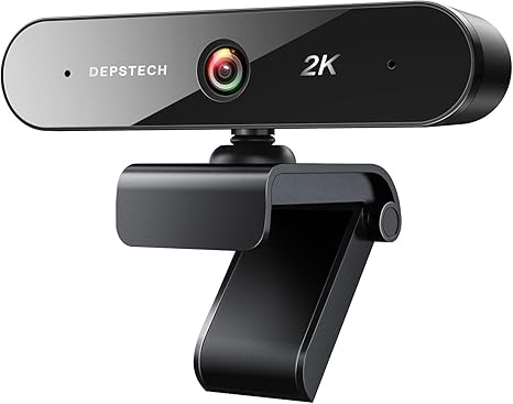 DEPSTECH Webcam with Microphone for Desktop, 2K QHD USB Web Cam with Auto Light Correction, Desktop Computer Camera Streaming Camera for Video Conferencing, Teaching, Streaming, and Gaming