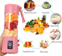 Load image into Gallery viewer, Portable Blender Cup,Electric USB Juicer Blender,Mini Blender Portable Blender For Shakes and Smoothies, juice,380ml, Six Blades Great for Mixing,pink
