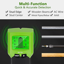 Load image into Gallery viewer, Stud Finder Wall Scanner, Huepar 5 in 1 Electronic Sensor Wall Scanner with LCD Display, Beam Joist Finder Center Finding &amp; Sound Warning for The Center and Edge of Wood AC Wire Metal Studs Detection
