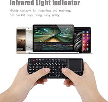 Load image into Gallery viewer, 2.4GHz Wireless Touchpad Keyboard, Super Thin&amp;Lightweight Rechargeable Ultra Mini Thin USB Backlit Keyboard, Plug and Play Fits for HTPC, for PS3/4
