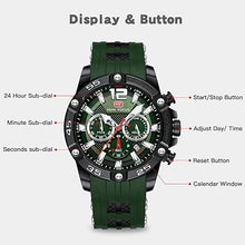 Load image into Gallery viewer, Mini Focus Men Watches Unique Casual Wrist Watches (Chronograph/Waterproof/Luminous/Calendar/24 Hours) Silicon Band Fashion Watches for Men
