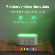 Load image into Gallery viewer, Alarm Clock for Bedrooms, Large Display Digital Clocks with 2 Alarms, 7 Color Larger Night Light, Battery Backup, Dimmer, Adjustable Volume, Easy Snooze (Green)
