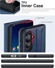 Load image into Gallery viewer, OCASE Compatible with Galaxy S25 Plus Wallet Case, PU Leather Flip Folio Case with Card Holders RFID Blocking Kickstand [Shockproof TPU Inner Shell] Protective Phone Cover 6.7 Inch 2025, Retro Blue
