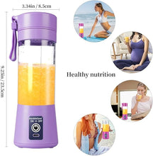 Load image into Gallery viewer, Portable Blender Cup,Electric USB Juicer Blender,Mini Blender Portable Blender For Shakes and Smoothies, juice,380ml, Six Blades Great for Mixing,light purple
