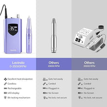 Load image into Gallery viewer, Lavinda Electric Nail Drill Machine, Professional 35000RPM Nail File Cordless Rechargeable Nail Efile for Acrylic Gel Nails, Manicure Pedicure Polishing Shape Tools for Salon Home Use-Purple
