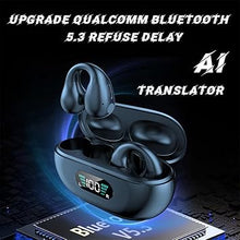 Load image into Gallery viewer, Real Time Language Translator Earbuds Open Ear Clip Ai Translation Earbuds Translation Pods for Android iOS, 144 Languages Translator Earbuds in Real Time (Black)
