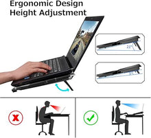 Load image into Gallery viewer, Laptop Cooling Pad, Laptop Cooler with 6 Quiet Fans RGB 7 Color Light for 15.6-17 Inch Laptop Cooling Fan Stand, Portable Slim USB Powered Gaming Laptop Cooling Pad, Switch Control Fan Speed(Black)
