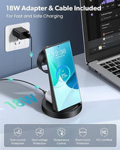 Load image into Gallery viewer, Wireless Charger for Samsung: 3 in 1 Wireless Charging Station for Samsung Galaxy Watch 7 6 5 4 3 Pro Classic Galaxy Buds - Charger Dock Stand for S24 Ultra S23 S22 S21 S20 Note 20 10 Z Fold Android
