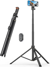 Load image into Gallery viewer, 71'' Phone Tripod &amp; Selfie Stick, Tripod for iPhone with Detachable Remote, Portable Phone Tripod Stand for Video Recording, Travel Tripod for Cell Phone, Compatible with Smartphones, DSLR
