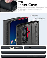 Load image into Gallery viewer, OCASE Compatible with Galaxy S25 Wallet Case, PU Leather Flip Folio Case with Card Holders RFID Blocking Kickstand [Shockproof TPU Inner Shell] Protective Phone Cover 6.2 Inch 2025, Retro Graphite
