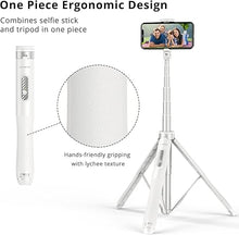 Load image into Gallery viewer, ATUMTEK 51&quot; Selfie Stick Tripod, All in One Extendable Phone Tripod Stand with Bluetooth Remote 360° Rotation for iPhone and Android Phone Selfies, Video Recording, Vlogging, Live Streaming, White
