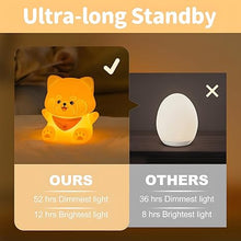 Load image into Gallery viewer, Cute Red Panda Lamp, LED Squishy Animal Night Light for Kids Sleep, Breastfeeding Nursery Nightlight for Room Decor, Rechargeable Bedside Touch Silicone Lamp, Unique Dorm Decor Gift Toy

